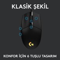 LOGITECH G102 910-005823 G102 LightSync Black 8000DPI 6 Tuş Optik RGB Siyah Kablolu Gaming (Oyuncu) Mouse